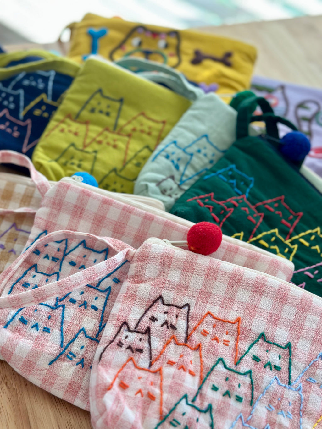 Handmade Cotton Linen Pouch|Coin Bag| -Lattice