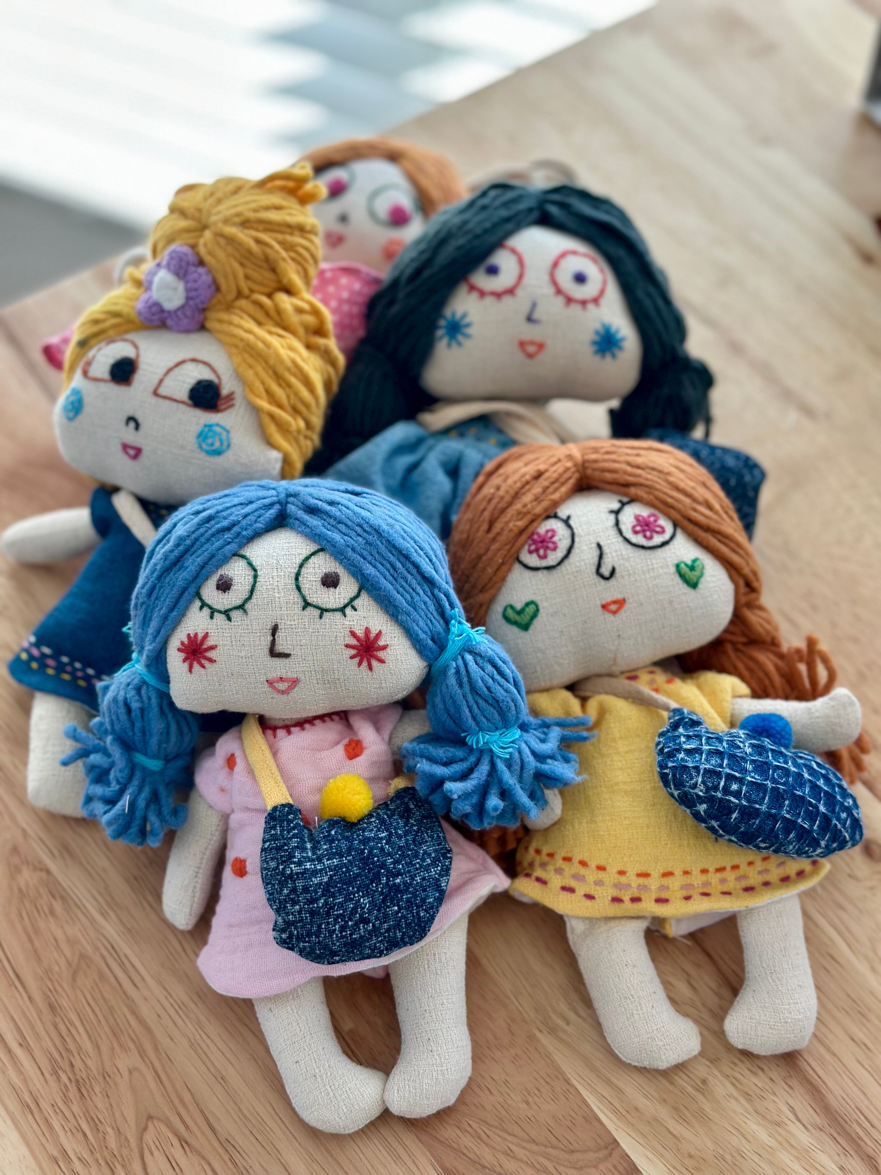 Hand-Stitched Cotton Linen Charms - Little Girl