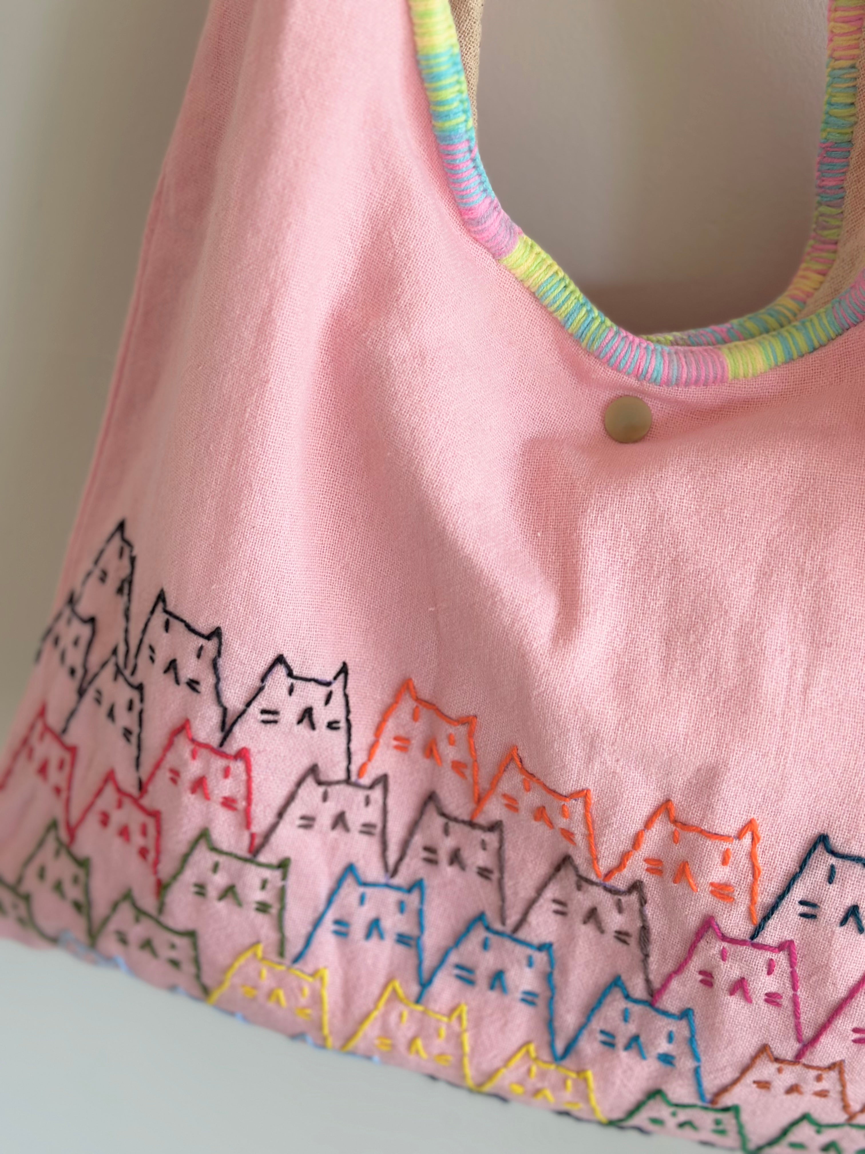 Handmade Cotton Linen Bag - Kitty