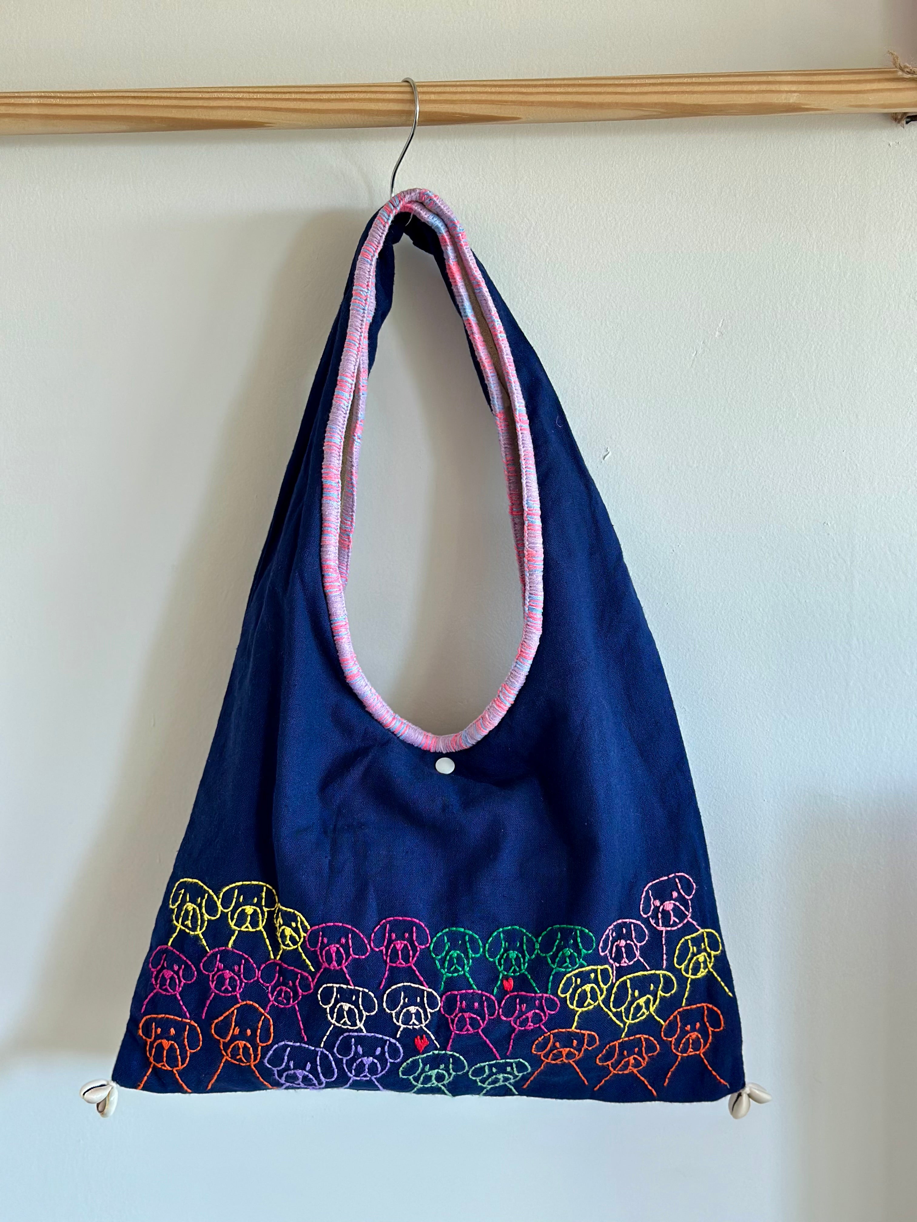Handmade Cotton Linen Bag - Dog