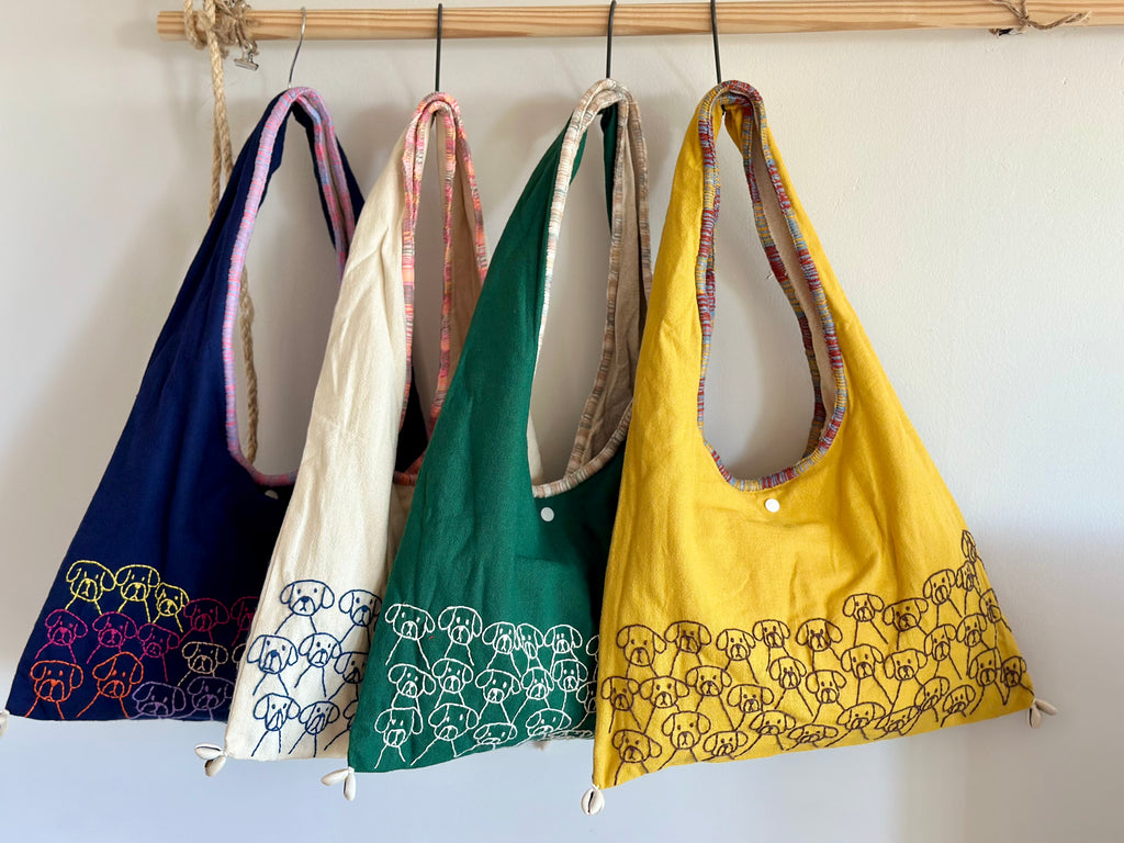 Handmade Cotton Linen Bag - Dog