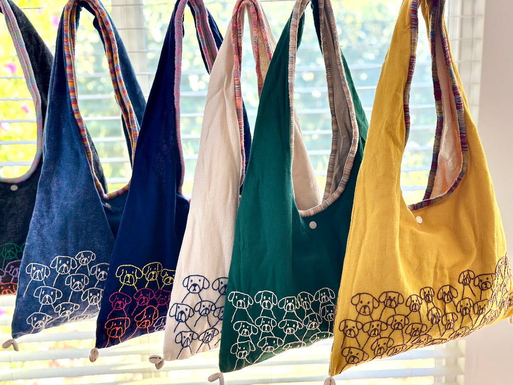 Handmade Cotton Linen Bag - Dog