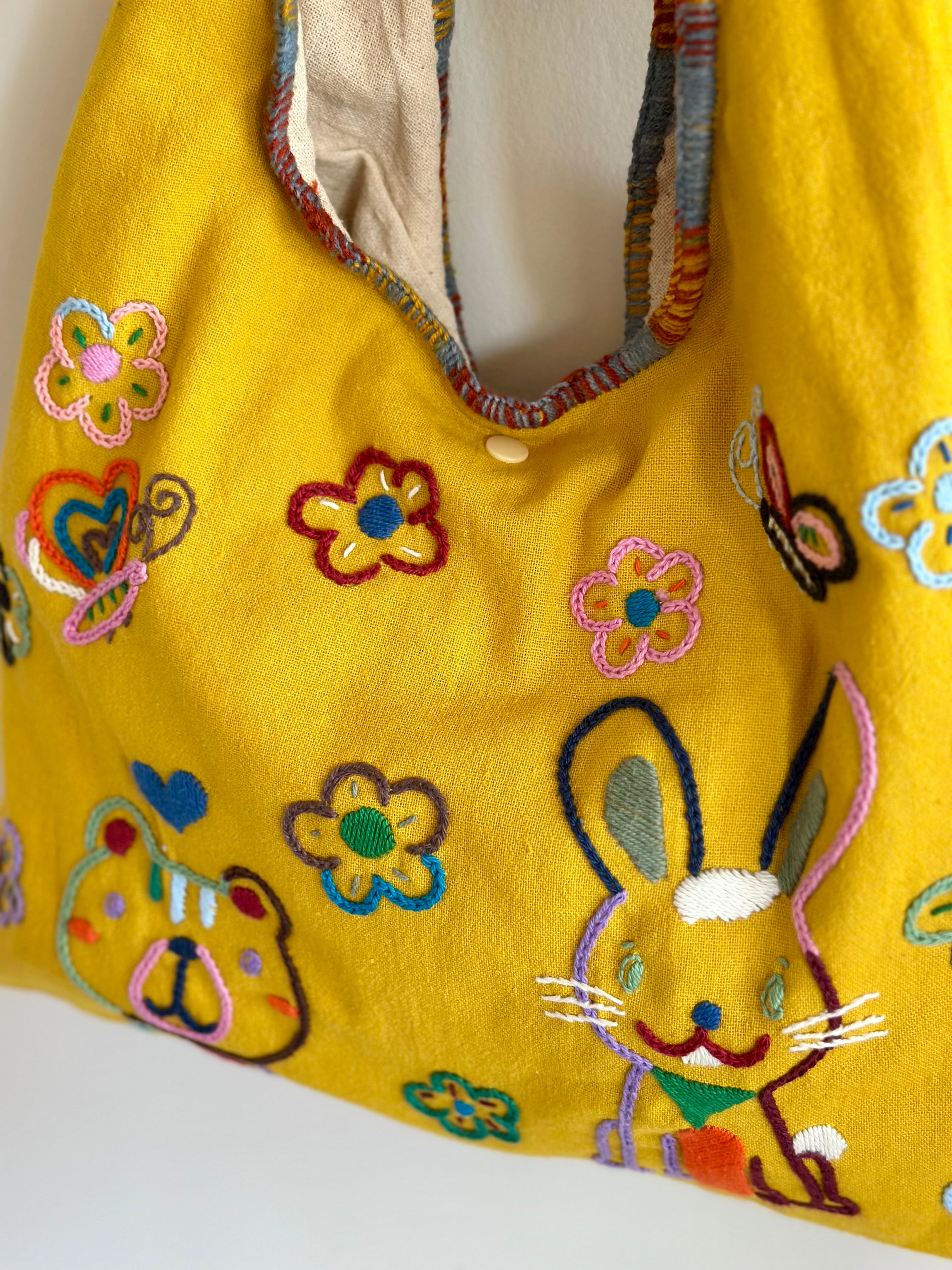 Handmade Cotton Linen Bag - Dog
