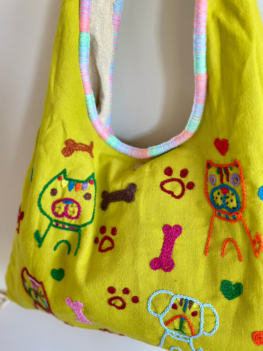Handmade Cotton Linen Bag - Dog