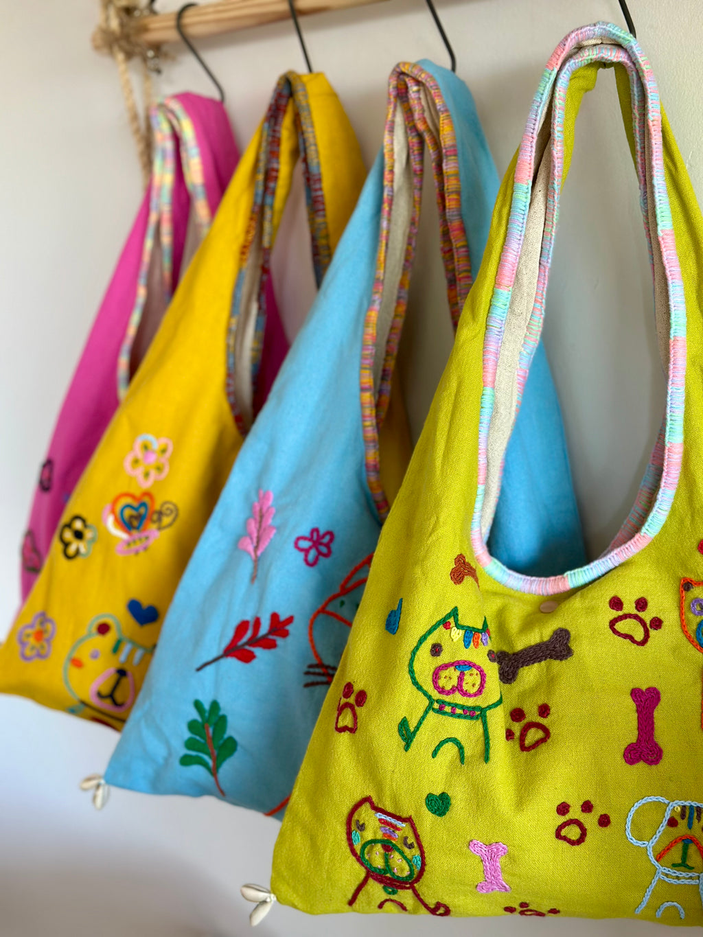 Handmade Cotton Linen Bag - Dog