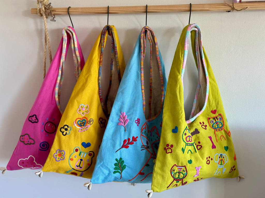 Handmade Cotton Linen Bag - Dog