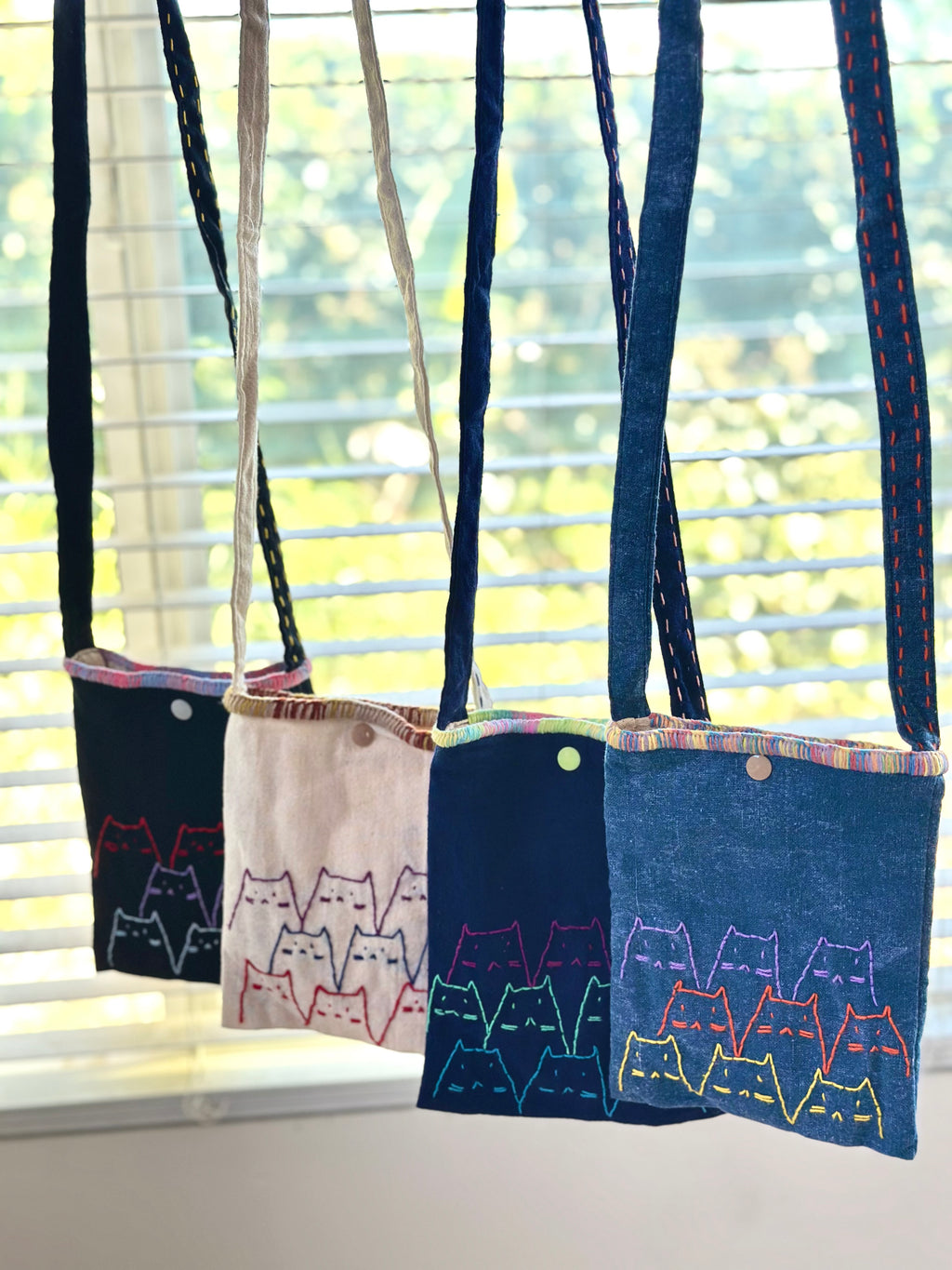 Handmade Cotton Linen Bag - Crossbody Bag