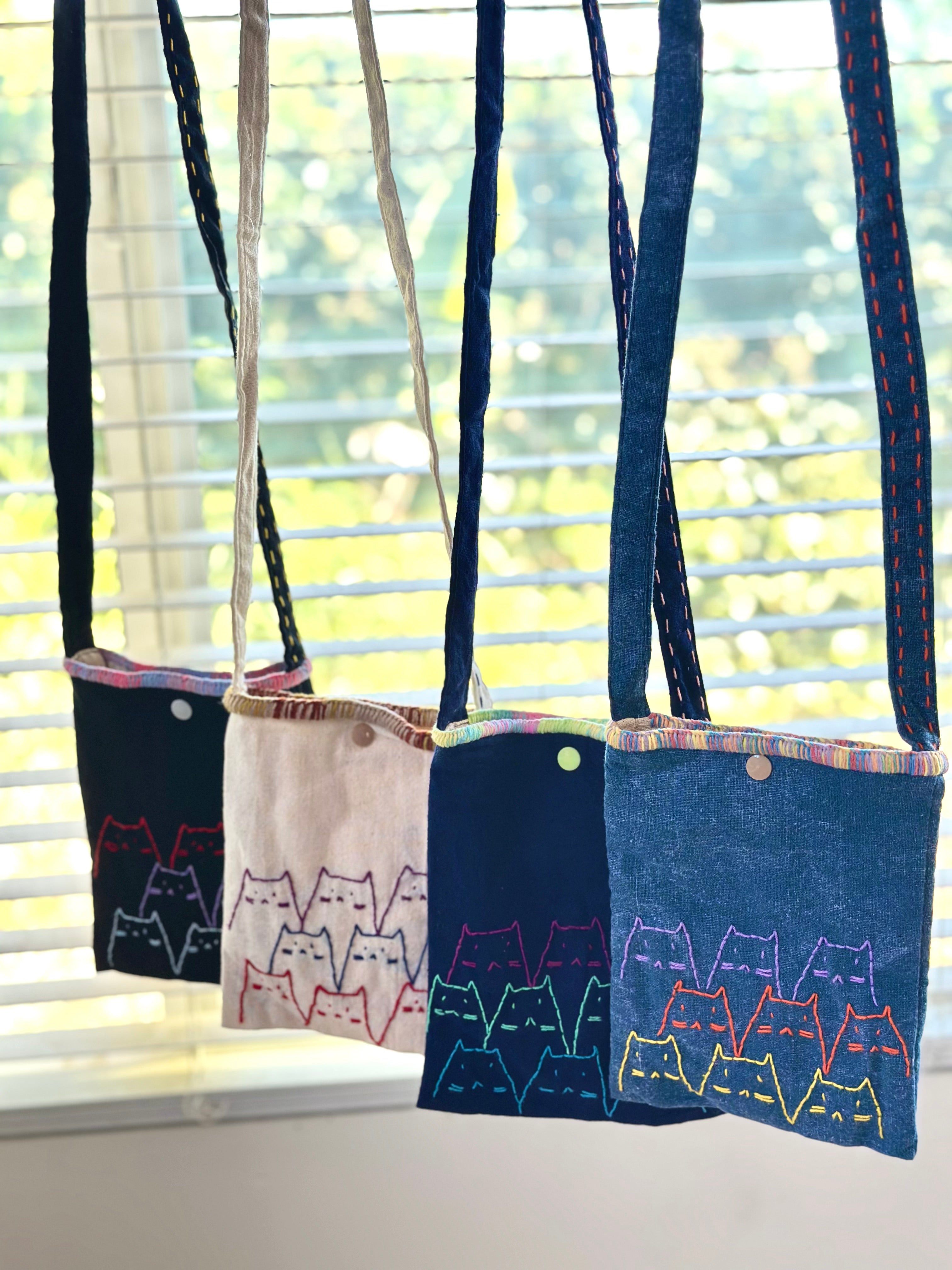 Handmade Cotton Linen Bag - Crossbody Bag