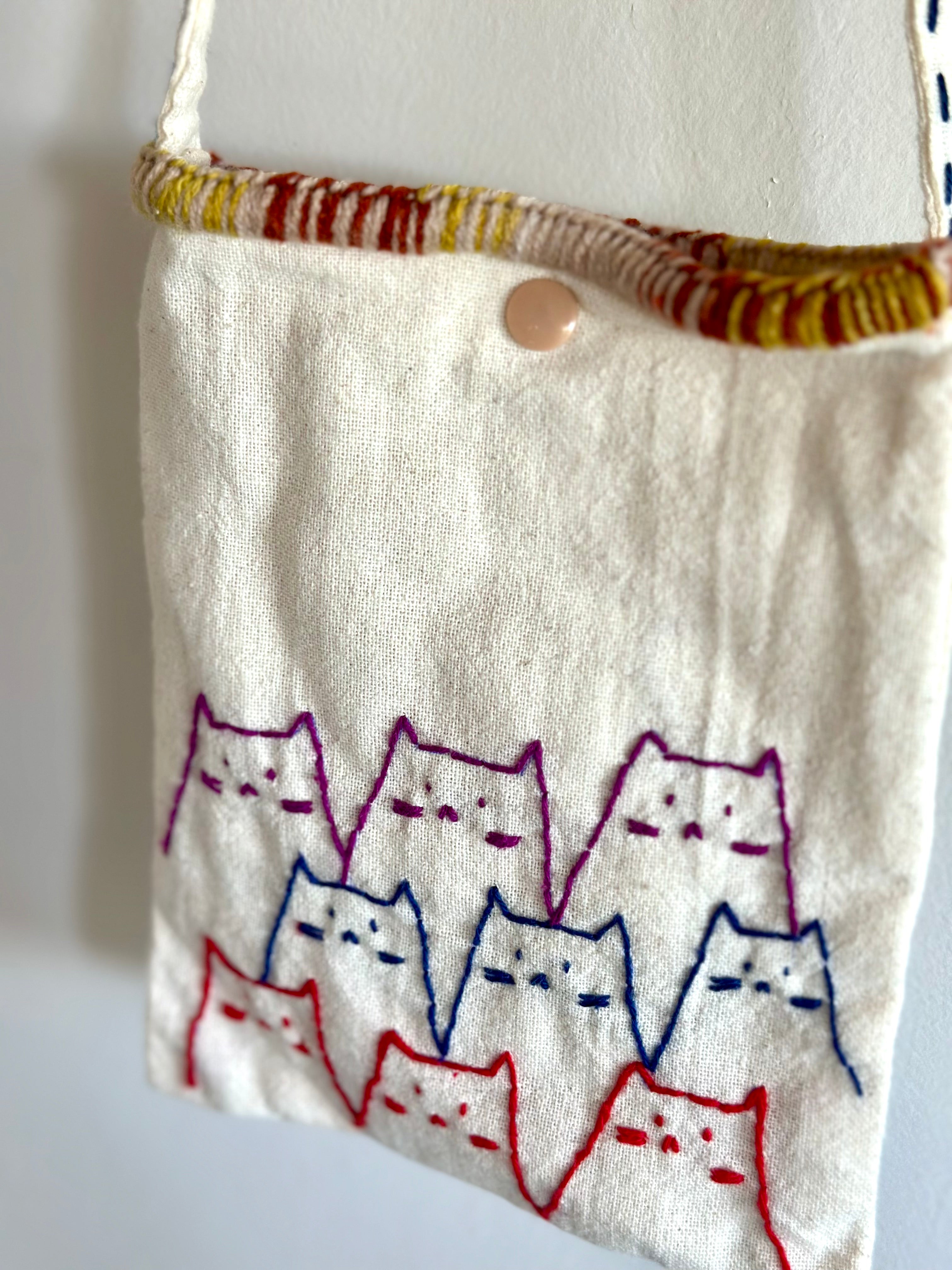 Handmade Cotton Linen Bag - Crossbody Bag